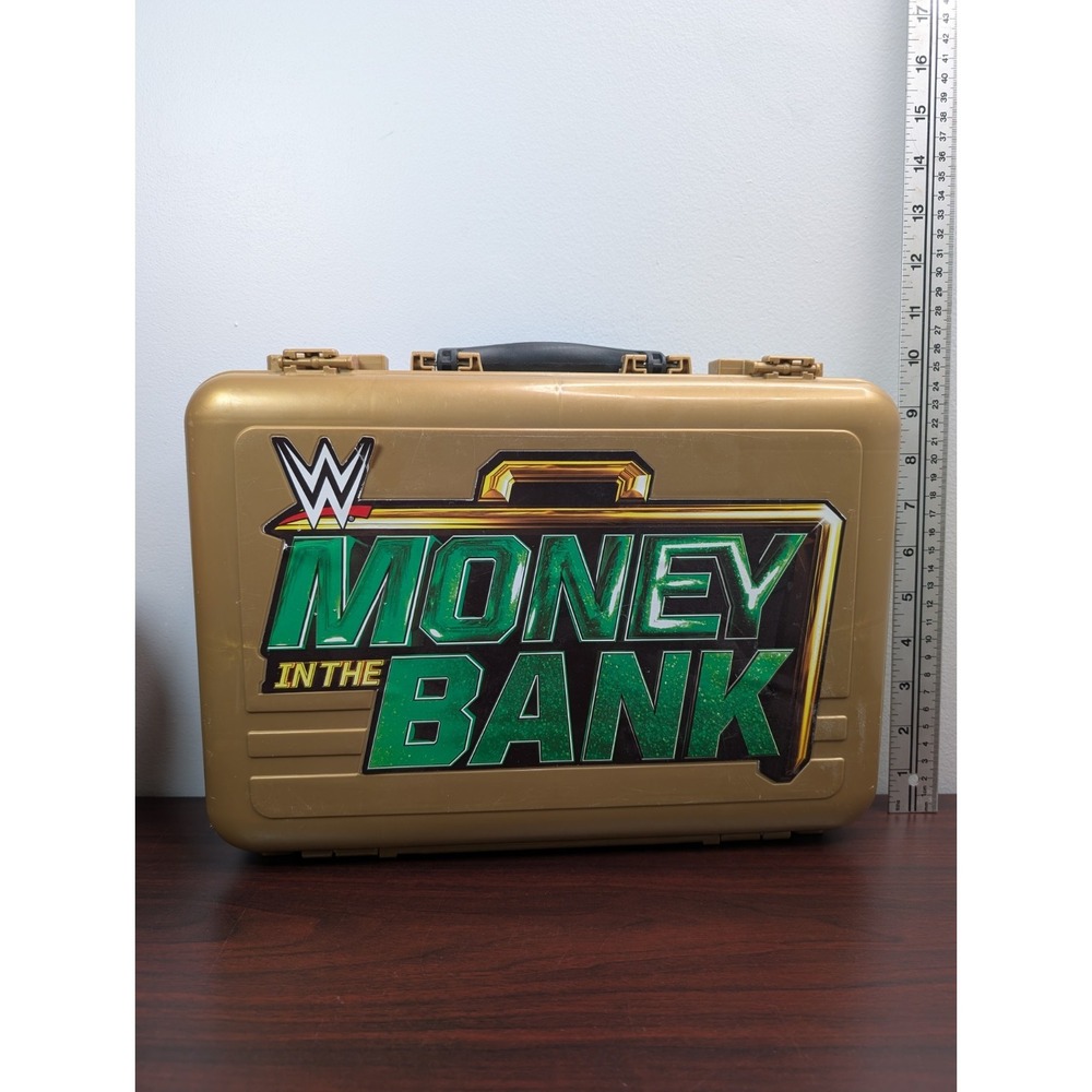 WWE Gold Money In The Bank Collector Action Figure Plastic Carry Case - SEE PICS